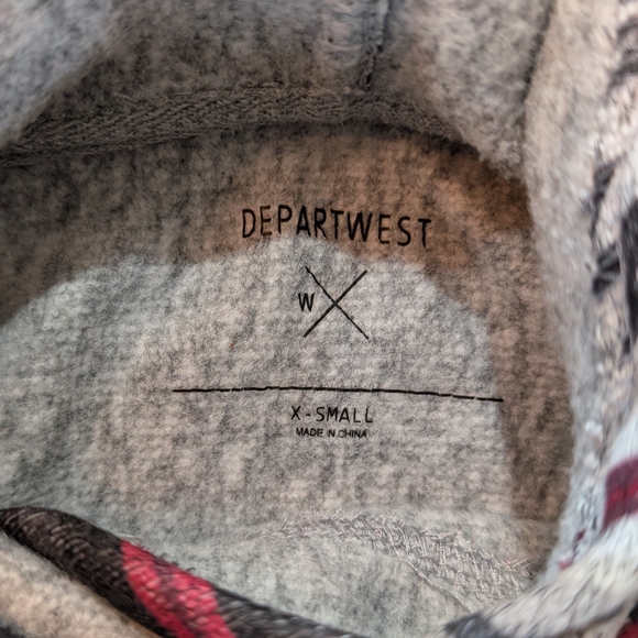 Aztec Patterned Red and Gray Hoodie - Picture 4 of 4